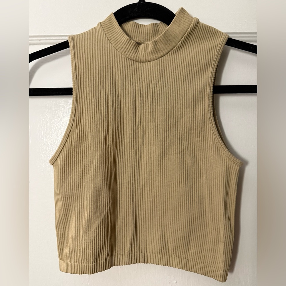 Everyday Basic: Sleeveless Mock Neck Ribbed Top